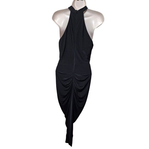 AX Paris Black Halter Maxi Dress, Size 12 - Ruched Draped Evening Gown - Picture 6 of 13